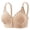 Beige, variant on SELONE Wireless Bras for Women Plus Size T Shirt Bra Front Closure Push Up Bralette Breathable Daily Wear Black 42