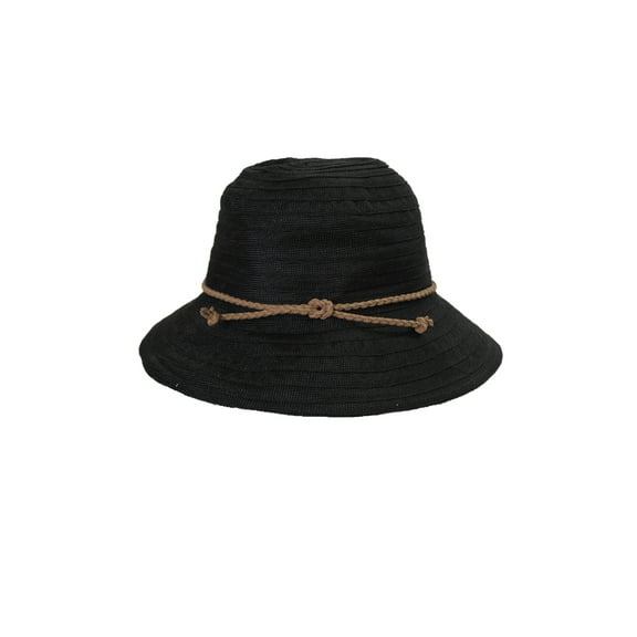 August Hat Black Braided Band Fedora Hat OS
