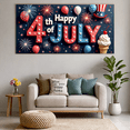 thumbnail image 4 of Decorative Festive Happy 4th of July Event Banner for Patriotic Celebration Indoor Party Decoration Holiday Event, 4 of 7