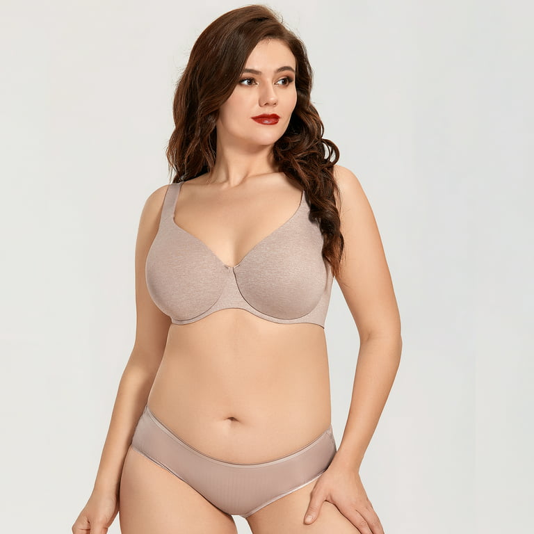 DELIMIRA Women's Plus Size Bras Minimizer Underwire Full Coverage Unlined  Seamless Cup C - Oatmeal Heather 34B at  Women's Clothing store