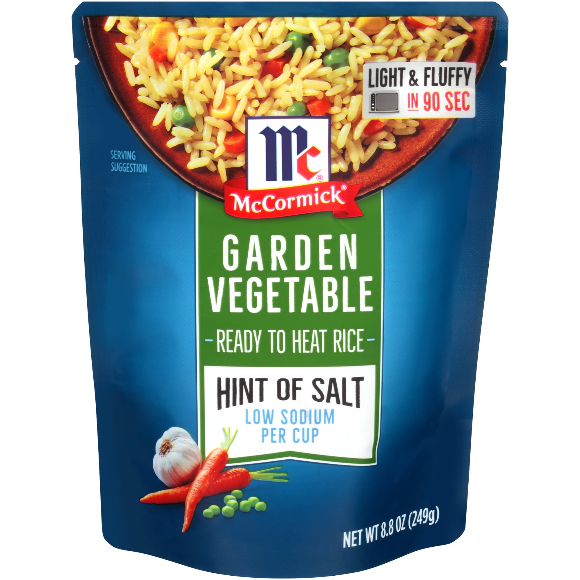 McCormick Ready to Heat Rice Garden Vegetable Hint of Salt, 8.8 oz