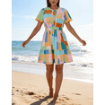 thumbnail image 4 of PRETTYGARDEN Women's V-Neck Mini Dress， Fashionable and graduation ball gown，Wedding guest dress, 4 of 7