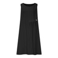 thumbnail image 4 of Vestido de Verano para las Mujeres Playa, Moda Vacaciones Color Sólido sin Mangas Hueco Fuera de la Fiesta Midi para Casual, 4 of 9