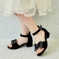 thumbnail image 2 of Icvfdpl Kids Girls Sandals Thick Heel Fashionable Diamond Bow Small High Heel Princess Vacation Soft 9.5 Years-10 Years, 2 of 9