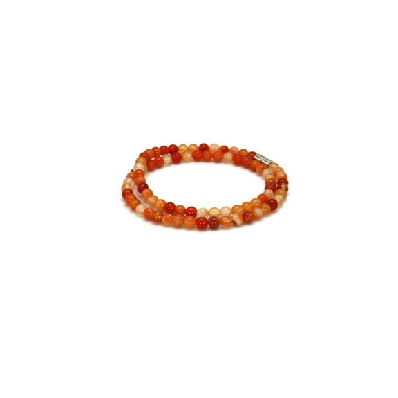Genuine Carnelian Necklace for Women Carnelian jewelry for Men Orange Healing Crystal Beaded Necklace | Promotes Vitality and Confidence | 6mm Bead Diameter, 17 inch
