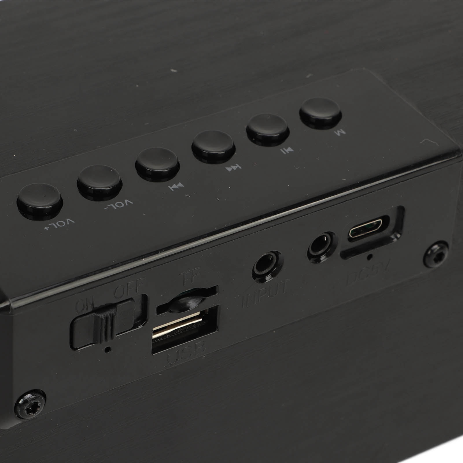 Yajisi M1 Portable Bluetooth Computer Speaker with High Power Subwoofer, FM Radio, U Disk Plug in, Built-in Battery, Black Wood Grain