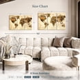 thumbnail image 3 of Elephant Stock Rustic World Map Wall Art - Horizontal Multi Panel Canvas - Living Room Wall Decor - Map Multi Panel - Beige And Brown Decor - 45" x 28", 3 of 4