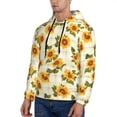 thumbnail image 3 of Cauagu Light Green Plaid Sunflower for Men's Pullover Hooded Sweatshirt Athletic Casual Hoodie Aautumn Hoodie Sweatshirt for Men Pullover Casual Hooded Sweatshirt-Large, 3 of 7