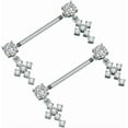 thumbnail image 7 of 14G Dangle Charm Nipple Rings for Women Rhinestone Cubic Zirconia Dangling Star Moon Nipplerings Straight Bar Cross Drop Nipple Shield Barbell Ring Fashion Body Piercing Jewelry, 7 of 7