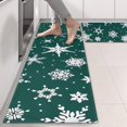 thumbnail image 2 of Kitchen Rugs Sets Of 2,Green Christmas Snowflake Pattern Anti Fatigue Kitchen Mat Rugs Non Slip Washable,Decorative Kitchen Floor Mats for Kitchen,Sink,Laundry,17"X47", 2 of 5