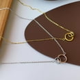 thumbnail image 4 of 14K Gold Intertwined Circle Necklace, Double Moissanite Pendant, Beautiful Gift for Celebrations and Special Occasions, 4 of 4