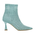 thumbnail image 2 of XYD Women Pointed Toe Braided Ankle Boots Woven Mid Heels Zip-up Elegant Booties Shoes Size 9.5 Pale Turquoise, 2 of 4