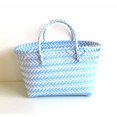 thumbnail image 3 of Bolso de mano de PVC tejido para mujer, de gran capacidad, tejido a mano, con contraste de color, para playa, 3 of 5