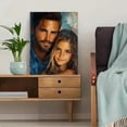 thumbnail image 5 of Qisvanset 12x16 Inch 2D Flat Framed Canvas Art, Father Daughter Jesus Portrait Religious Wall Art Father Day Gift Decor, 5 of 5