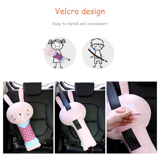 Bonita funda para cinturón de seguridad de coche con forma de animal, funda de cojín ajustable para muñeco de juguete, funda de almohada para niños