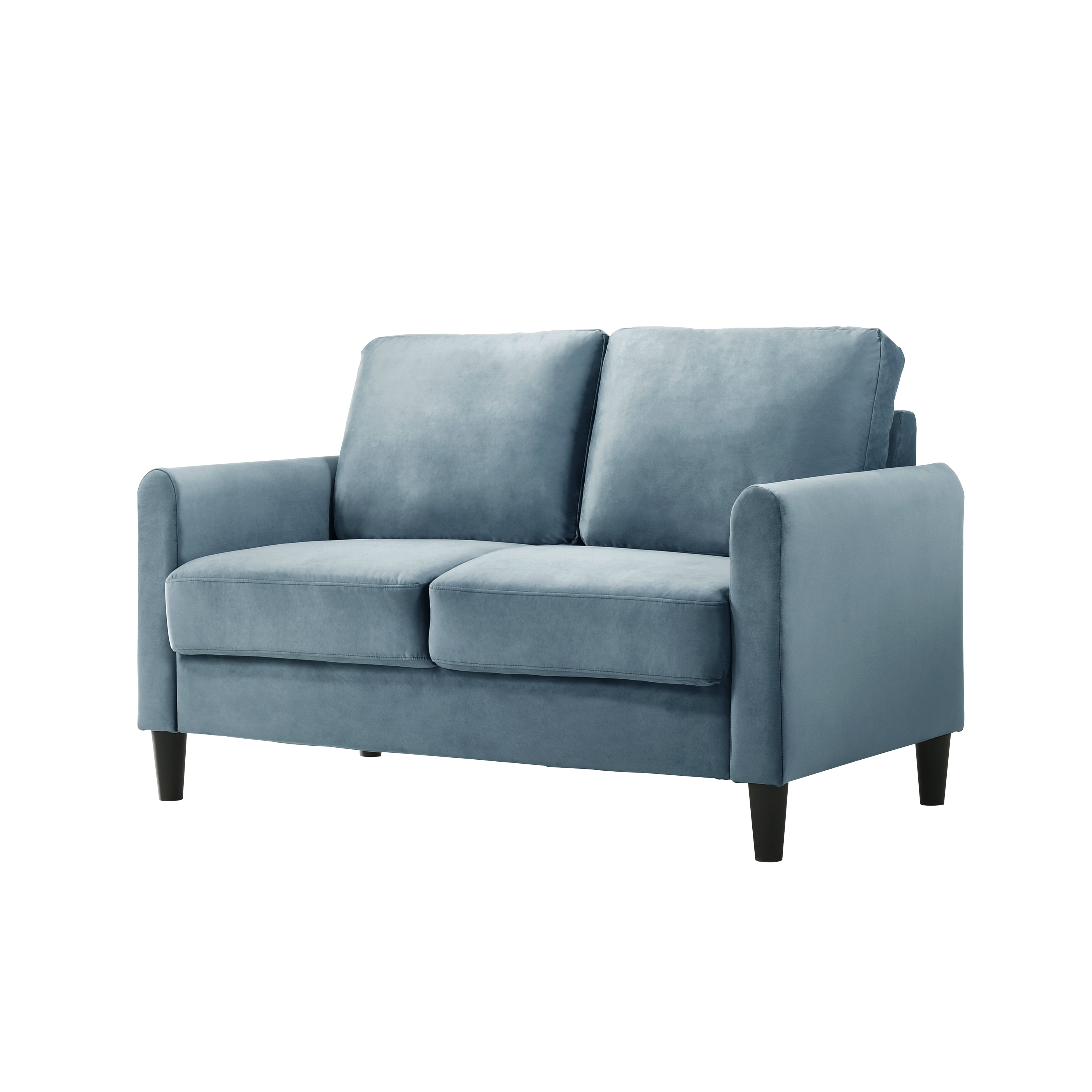 Home Design Airell 2-Piece Living Room Set with Loveseat and Sofa, Soft Velvet Fabric, Modern Upholstered Design, Blue
