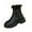 Black, variant on Black Women'S Ankle Boots Mid Heel Snow Boots Fleece Lined Warm British Style Fashion Platform Fall Winter Outdoor Leisure