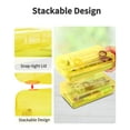 thumbnail image 3 of 6 Pack Clear Pencil Box, Plastic Large Capacity Pencil Boxes Plastic Boxes with Snap-tight Lid, Office Supplies Storage Organizer Box, Stackable Design and Stylish,Yellow, 3 of 6