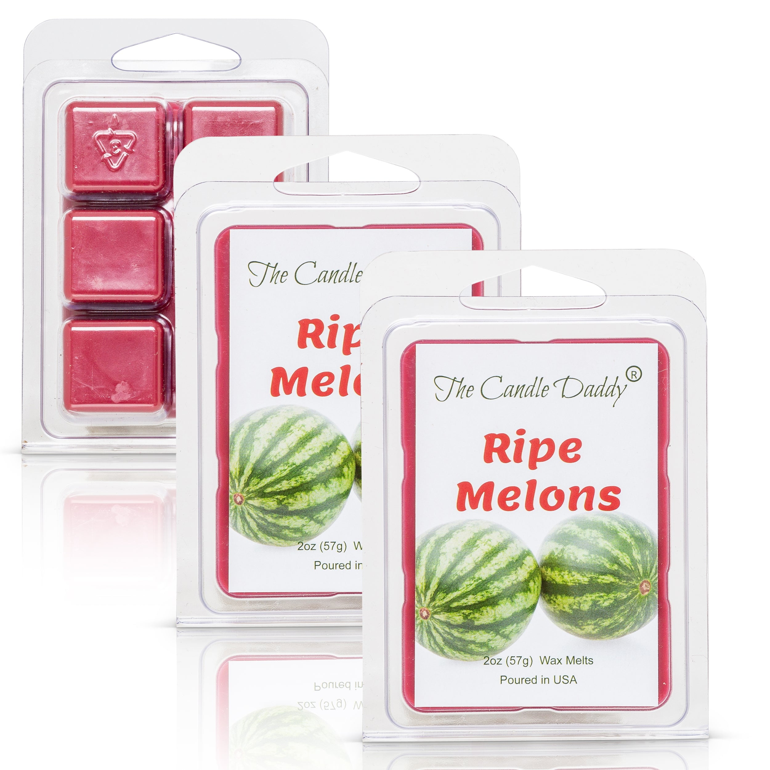 Ripe Melons - Juicy Watermelon Scented Melt - Maximum Scent Wax Cubes/Melts - 1 Pack - 2 Ounces - 6 Cubes