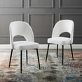 thumbnail image 2 of Side Dining Chair, Set of 2, Fabric, Metal Steel, Black White, Modern Contemporary Urban Design, Kitchen Room Cafe Bistro Restaurant Hospitality, 2 of 8