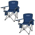 thumbnail image 1 of KingCamp Padded Folding Chair with Cupholder, Cooler, and Pocket, Blue (2 Pack), 1 of 11