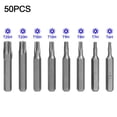 thumbnail image 6 of 50pcs 4mm Small Hex Shank Screwdriver Bits Set for Torx Plum Blossom Head Tools, T8H, Durable Torx Plum Blossom Bits, Professional Screwdriver Set for Power Tools, 6 of 7