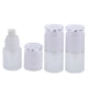 thumbnail image 1 of Paquete de 3 botellas con bomba sin aire de 20 ml, contenedor de viaje para loción y champú líquido. Gorra blanca, 1 of 6