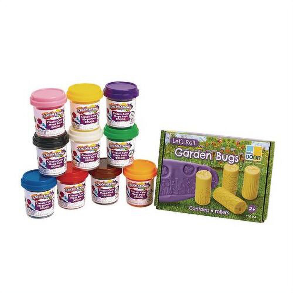Garden Bug Stamper Rollers and 10 Colors of Play Dough