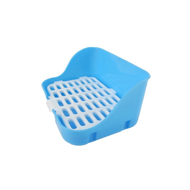 Yingyy Litter Tray Rabbit Corner Bed Rectangular Shape Toilet Pet Supplies Cages Indoor Outdoor Cleaning Pot Pets Training Tool Potty Toilet Blue