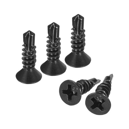 ST4.2x16mm Sheet Metal Screws, 50 Pack 410 Stainless Steel Flat Head Screws