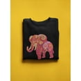 thumbnail image 3 of Pink Elephant With Patterns Sweatshirt Women -Image by Shutterstock, Female 3X-Large, 3 of 4