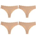 thumbnail image 1 of TrowBridge-Conjunto de bragas de 4 piezas para mujer, tangas de satén de seda sin costuras, ropa interior Sexy, lencería a la moda con borde ondulado a rayas, 1 of 4