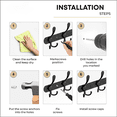 thumbnail image 2 of FAKYFJ Stainless Steel Wall Mounted Coat Rack, 5-Hook Rail, Wall Coat Hanger, Black, 2 pack, 2 of 7