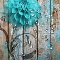 thumbnail image 6 of Rustic Flower Shower Curtain, Teal Floral Dahlia Barn Wood Farmhouse Shower Curtain Set, Country Turquoise Blue Brown Extra Long Fabric Shower Curtain with Hooks, Boho Bathroom Curtain, 69x84inches, 6 of 6