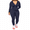 Navy Blue, variant on Women's Plus Size Zip Up Hoodie and Leggings Tracksuit Set, 1X-4X