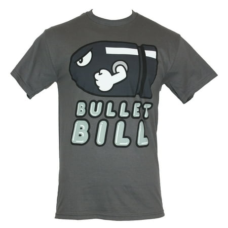 - Super Mario Brothers Mens T-Shirt - Cartoon Bullet Bill Image