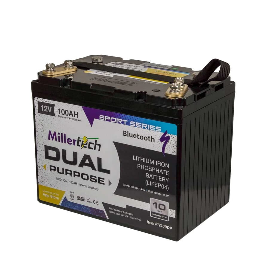 12V 100AH Sport Series LifePo4 Lithium Dual Purpose Battery - Bluetooth Group 24