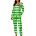 thumbnail image 3 of RKSTN St Patrick's Day Pajamas Set for Women Oversized Crewneck St Paddy's Day Lucky Shamrock Printed Loungewear Matching Sets Womens Casual Plus Size Loose Fits T Shirts and Pjs Pants 2 Piece Set, 3 of 8