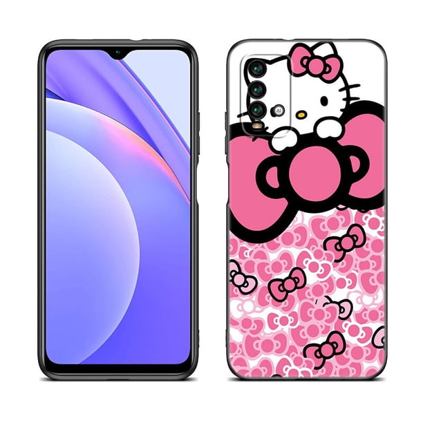 Funda bonita de Hello Kitty para teléfono Xiaomi, carcasa negra para Mi POCO X5 X4 X3 NFC F4 F3 GT 5G C50 C55 C40 F1 M5 S M4 M3 F2 Pro 5G zhangmengya LED