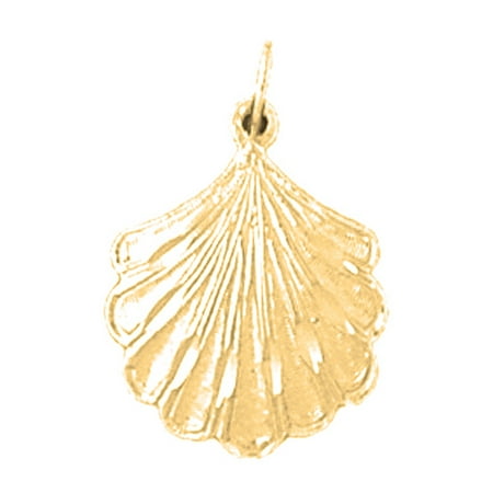 18K Yellow Gold Shell Pendant - 21 mm