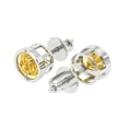 thumbnail image 2 of 1 ct Screw-Back Stud Earrings for Women | 5.0mm Round Cut Simulated Yellow Diamond | 18K White Gold, 2 of 5