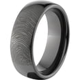 thumbnail image 2 of 8mm Half-Round Black Zirconium Ring with a Lasered Fingerprint Design, 2 of 3