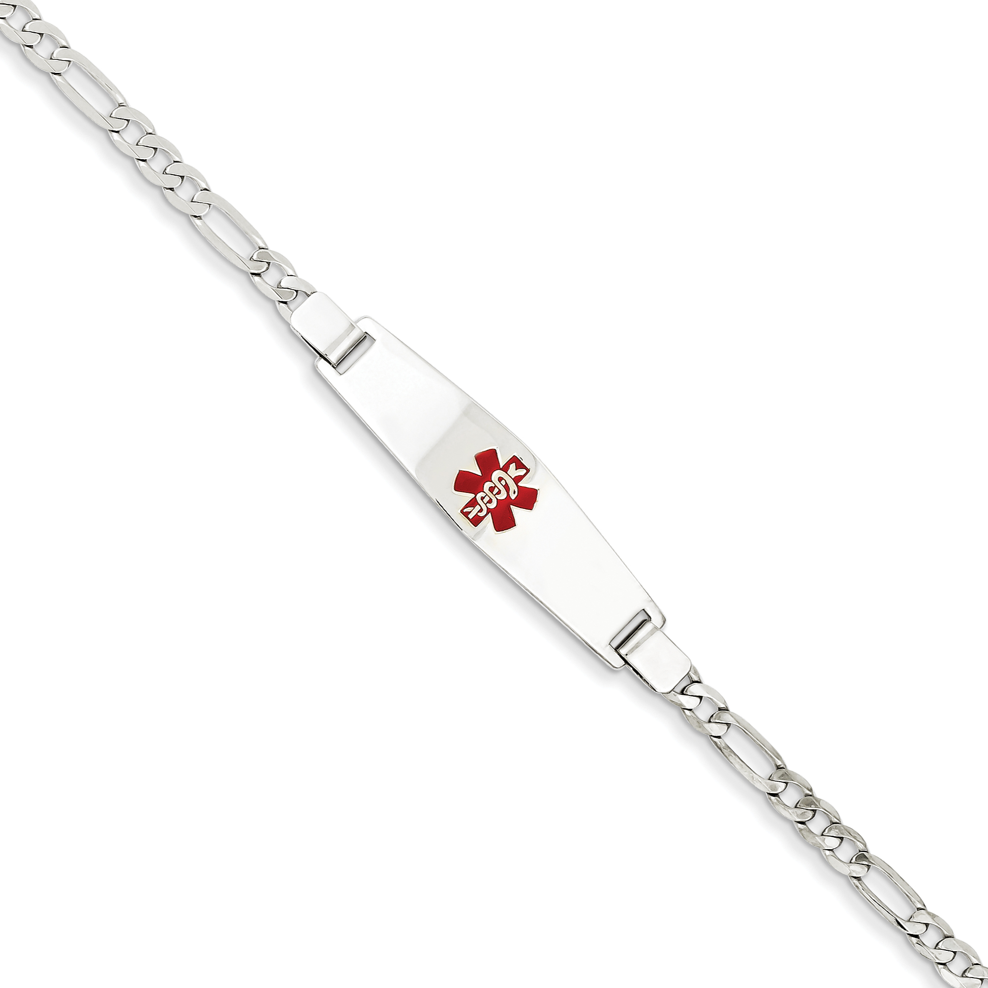 14k White Gold Medical Alert Jewelry Bracelet 8 Inch Id