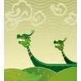 thumbnail image 3 of Dragon Duvet Cover Set, Tatsu Mythical Animal Chips in Ocean Design, Decorative 3 Piece Bedding Set with 2 Pillow Shams, Queen Size, Pistachio and Fern Green, by Ambesonne, 3 of 3