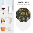 thumbnail image 6 of Honeii Funny Sloths In The Forest print Leather Coaster Set of 4, ideal for safeguarding your furniture from drinks spills and effortless cleanup-Octagon, 6 of 6