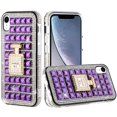 thumbnail image 1 of For Apple Iphone Xr Ornament Bling Diamond Shiny Crystal Case Cover - Perfume Bottle On Dark Purple, 1 of 4
