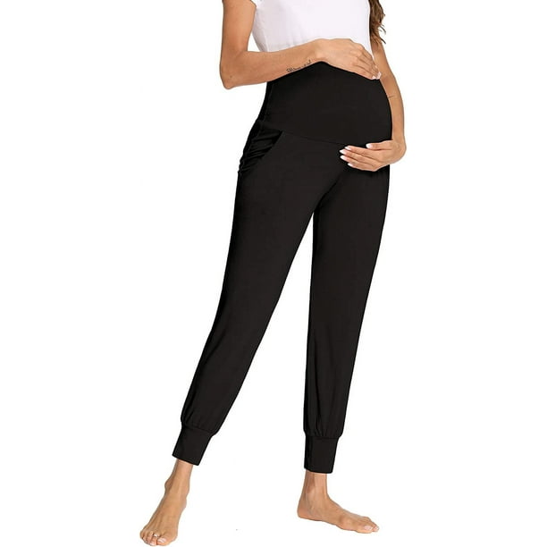 Women's Maternity Pants Pregnancy Lounge Yoga Pajamas Jogger Pants with  Pockets 