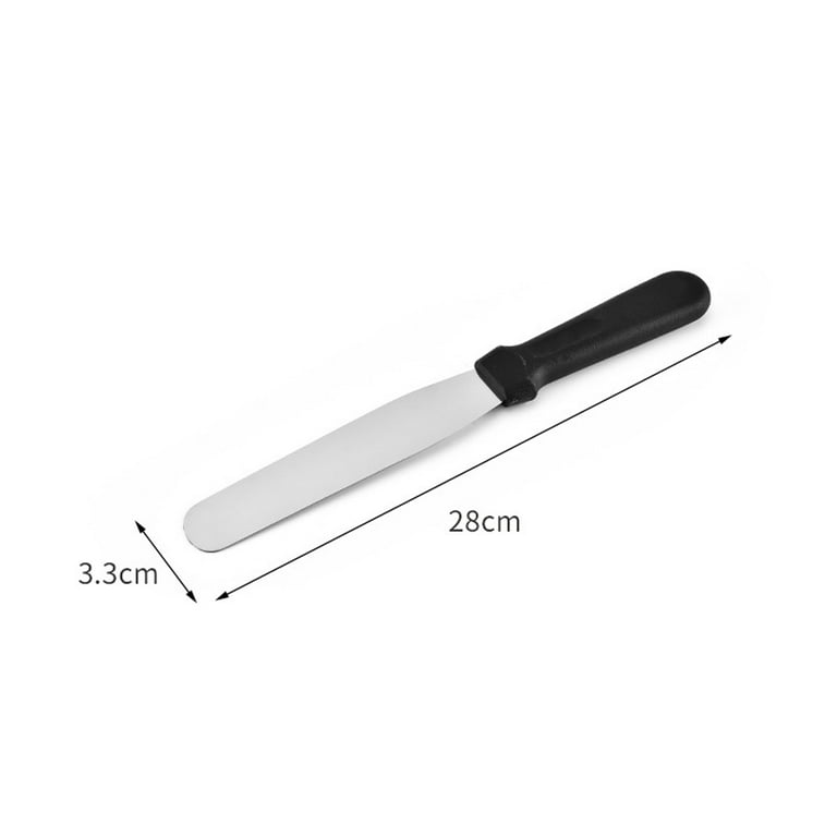 Stainless Steel Plastic Handle Cream Spatula Cake Kiss Knife Spatula Baking  Tool 14.96*1.22*2.36Inches Silver 