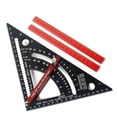 thumbnail image 1 of Carré de Charpentier 7 Pouces, Triangle en Alliage d'Aluminium Réglable à 80 Angles avec 2 Crayons, Fonctions HIP VAL et COM, Carré pour Toiture, Découpe de Bois, Décoration Intérieure, 1 of 7