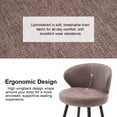 thumbnail image 5 of Rongbuk 360° Swivel Modern Bar Stool Set of 2, 26" Upholstered Counter Height Bar Stools with Wingback, Soft Linen Fabric, Counter Chairs with Arm for Kitchen Island or Home Bar, Brown, 5 of 6